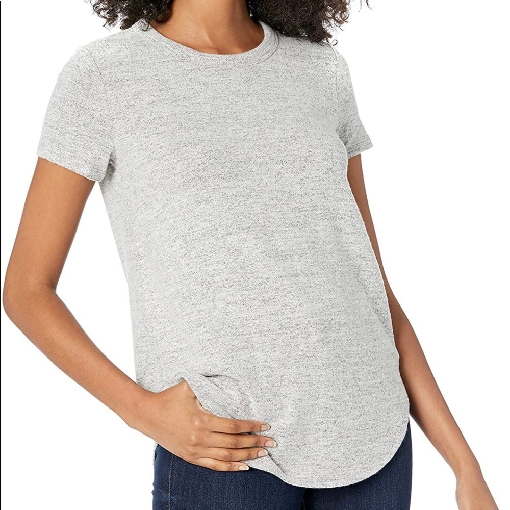 Women’s Daily Ritual Cozy Knit Relaxed-Fit with Shirttail Color Grey Size XXL (7